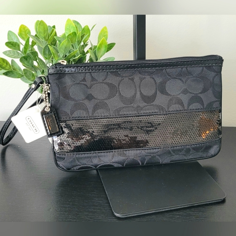 NWT Coach Black Sequin W/Sequin Detail